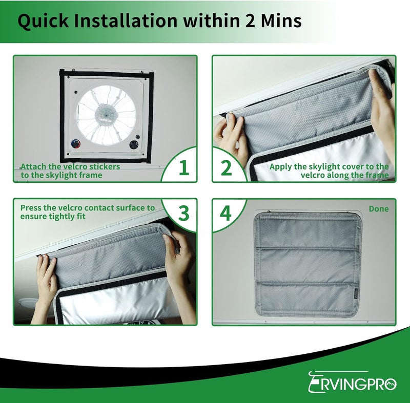 RVINGPRO Foldable RV Vent Shade, 16"x16", Blackout & Reflective, Silver Grey - Image 5